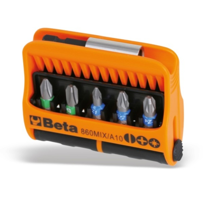 Beta Tools (Article# 860MIX/A10) Set of 10 Bits with Magnetic Holder and Plastic Case – BT 8600900