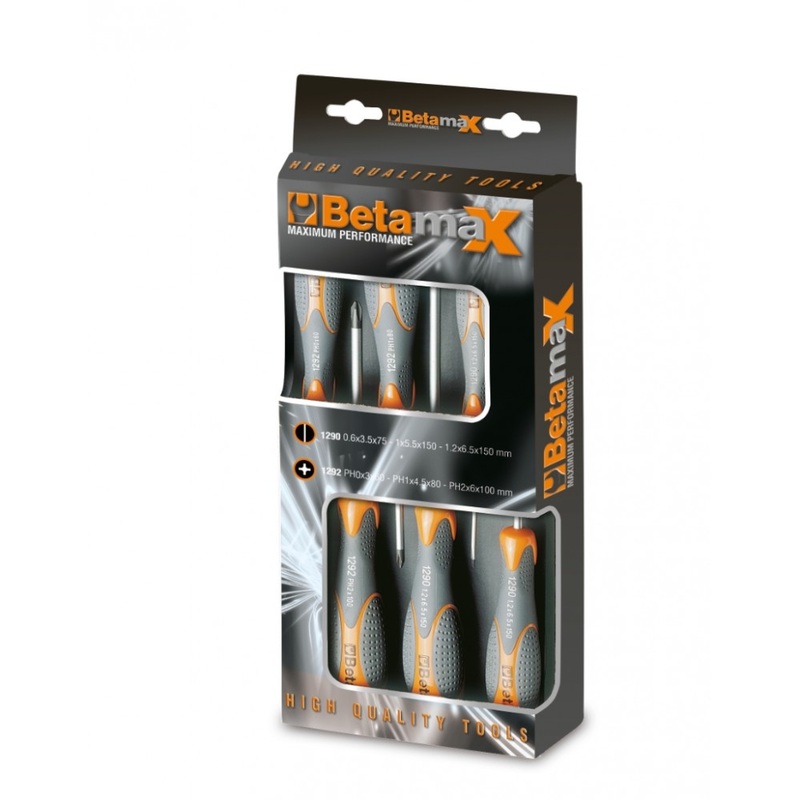 Beta Tools (Article# 1293/D6) Set of 6 Slotted and Phillips Head Screwdrivers – BT 12930401