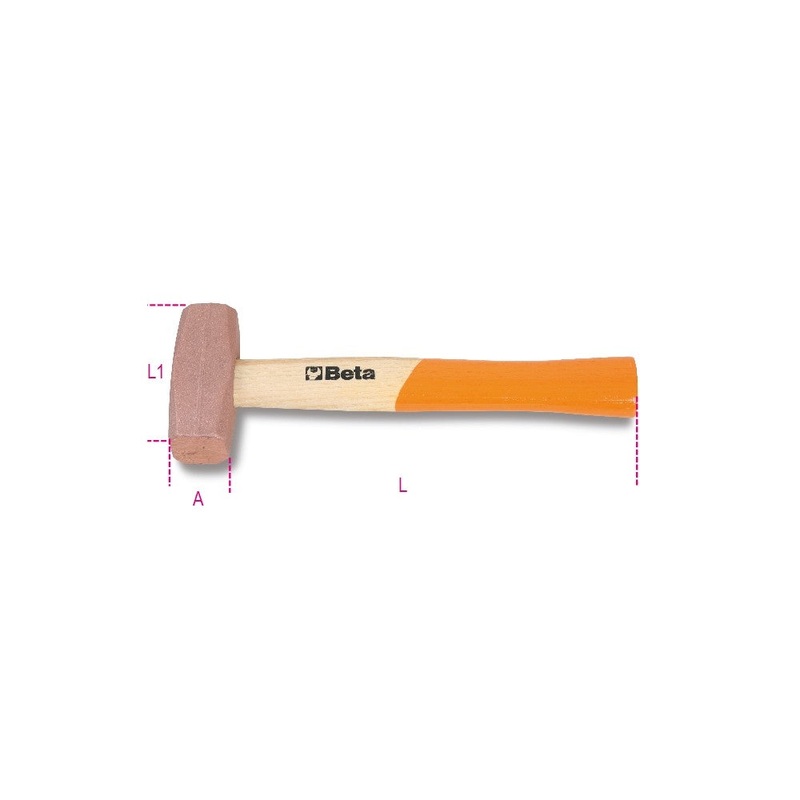Beta Tools (Article# 1385 600) 21 oz Copper Head Drilling Hammer with Wooden Handle – BT 13850406