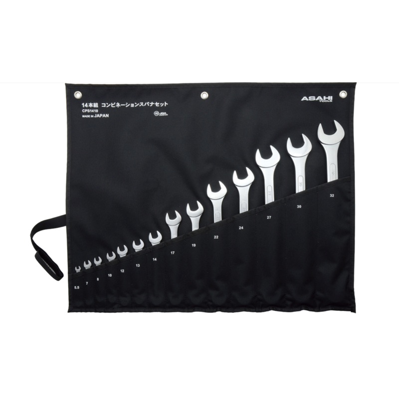 ASAHI Metric Combination Wrench Set in Tool Rool, 14 Pieces 5.5-32mm – CPS1410