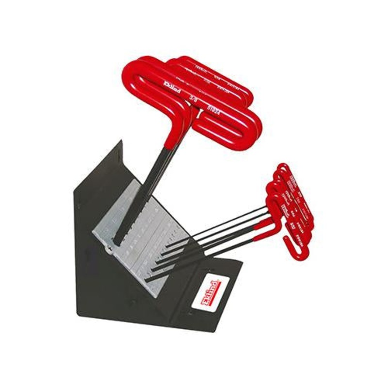 Eklind Set of 10 Cushion Grip Hexagon T-Key 3/32 – 3/8 in with Stand – EK 50190 Hexagon T-Key Set