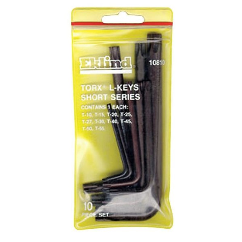 Eklind Set of 10 Short Torx L-Key with Pouch – EK 10810 Torx L-Key Set