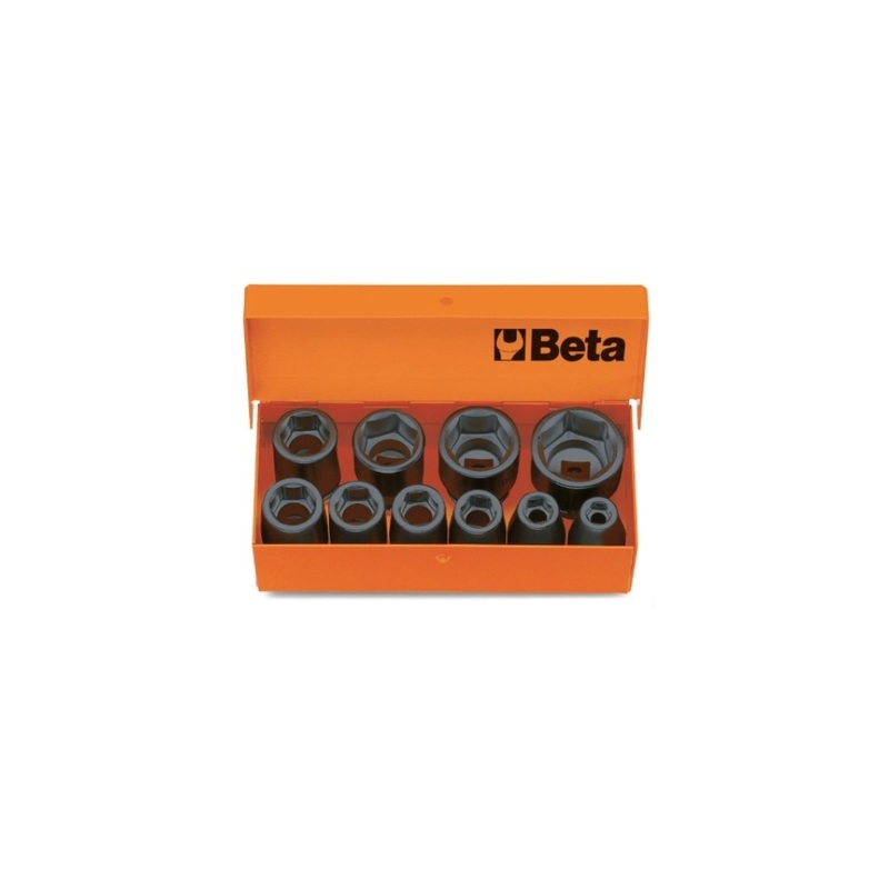 Beta Tools (Article# 710/C10) Set of 10 Impact Sockets, 1/2 in Drive, 7 – 22mm – BT 7100910