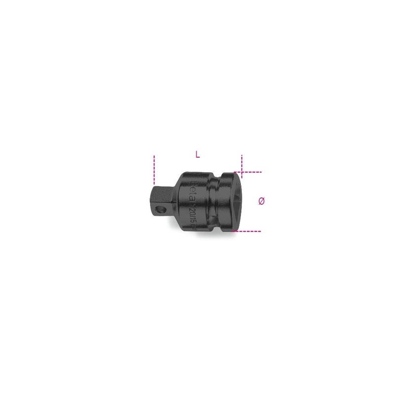 Beta Tools (Article# 728/15) Impact Adapter, 3/4 in Female and 1/2 in Male Drive – BT 7280810