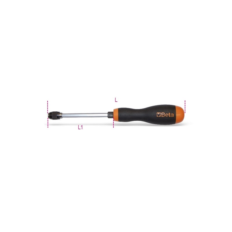 Beta Tools (Article# 851SR) Magnetic Quick Release Bit Holder with Handle, 1/4 in Hexagon – BT 8510001