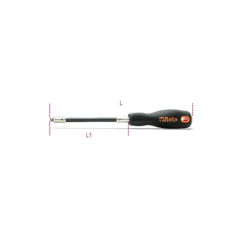 Beta Tools (Article# 900/32) 1/4 in Drive Socket Spinner, Flexible, Chrome-Plated, 280mm – BT 9000839