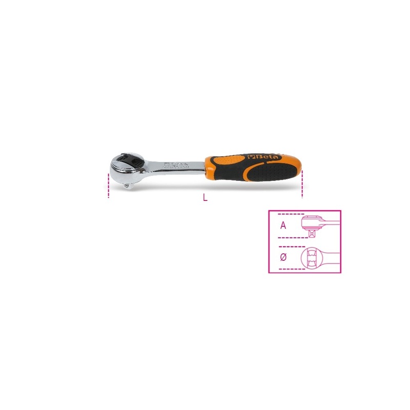 Beta Tools (Article# 900/55) 1/4 in Drive Reversible Ratchet, 48 Teeth – BT 9000870