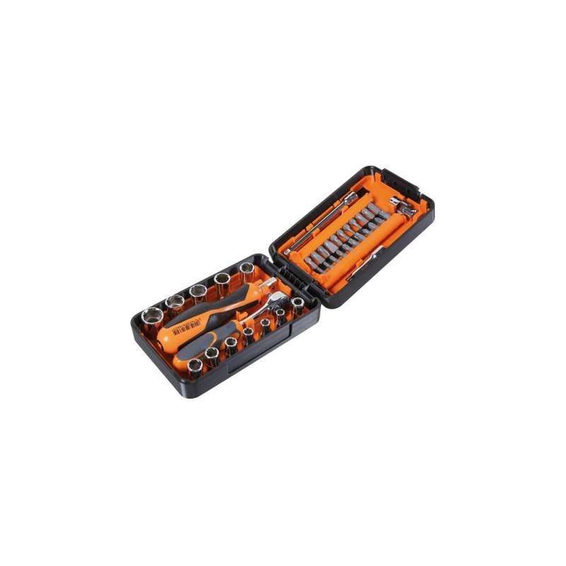 Beta Tools (Article# 900/C39N) Set of 39 Socket and Bit with Case – 11 – 1/4 in Drive Sockets, 21 Bits, 7 Accessories – BT 9000947