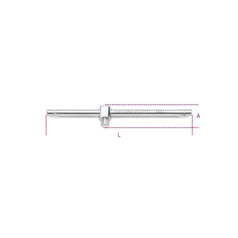 Beta Tools (Article# 910/42) 3/8 in Drive Sliding T-Handle, Chrome-Plated – BT 9100854
