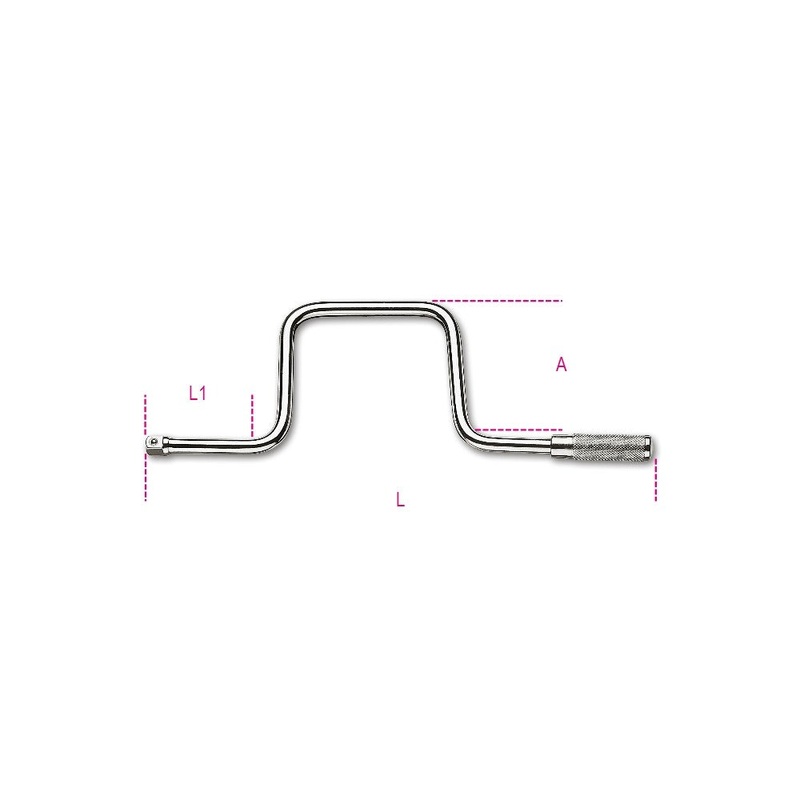 Beta Tools (Article# 910/46) 3/8 in Square Drive Handle with Speed Brace, Chrome-Plated – BT 9100862