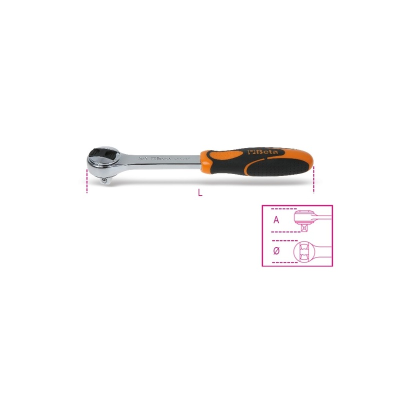 Beta Tools (Article# 910/55) 3/8 in Drive Reversible Ratchet, 72 Teeth – BT 9100882