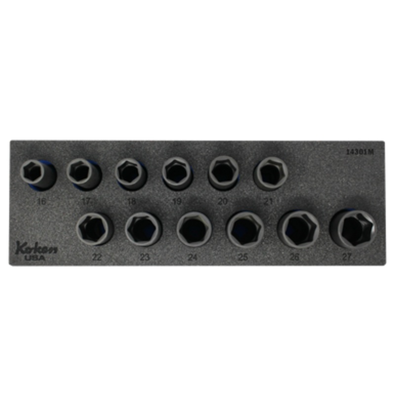 Ko-ken Tools 1/2 Sq Dr. Impact Deep Thin Walled Socket Set – 12 pieces