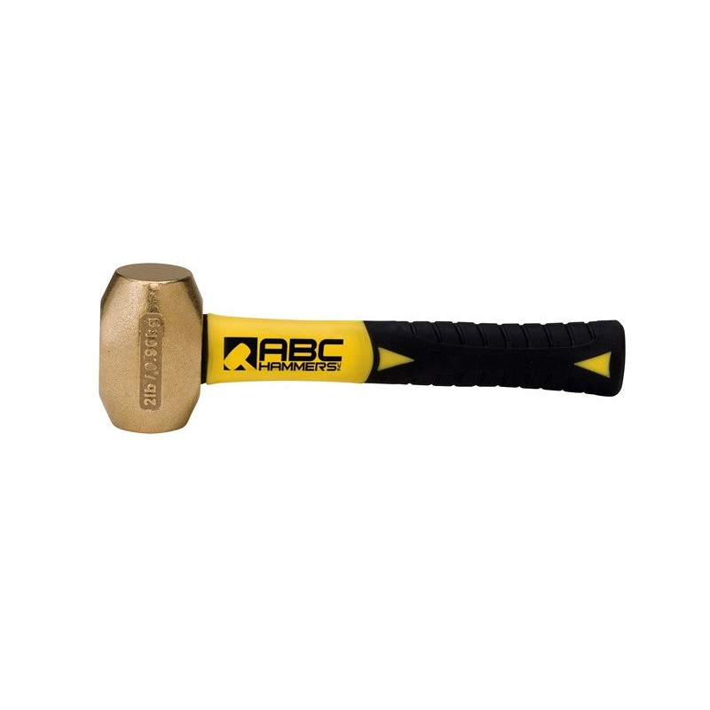 ABC Hammers 2 lbs Brass Hammer with 8 in Fiberglass Handle – ABC ABC2BFS