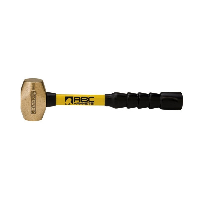ABC Hammers 3 lbs Brass Hammer with 12 in Fiberglass Handle – ABC ABC3BFB