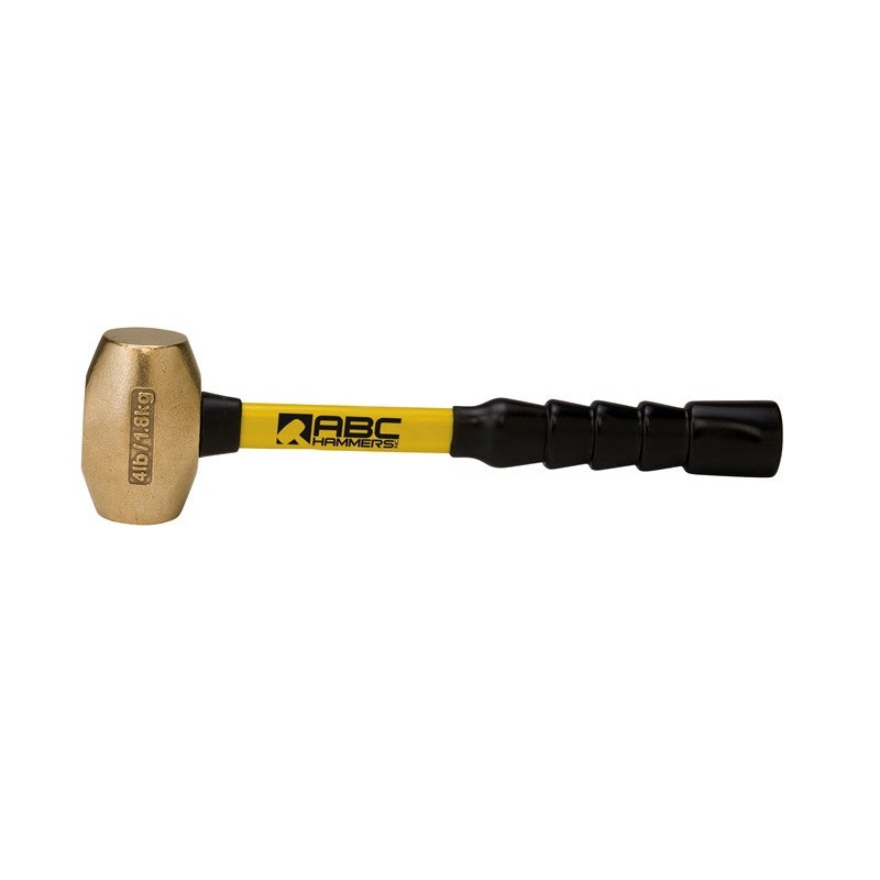 ABC Hammers 4 lbs Brass Hammer with 12 in Fiberglass Handle – ABC ABC4BFB