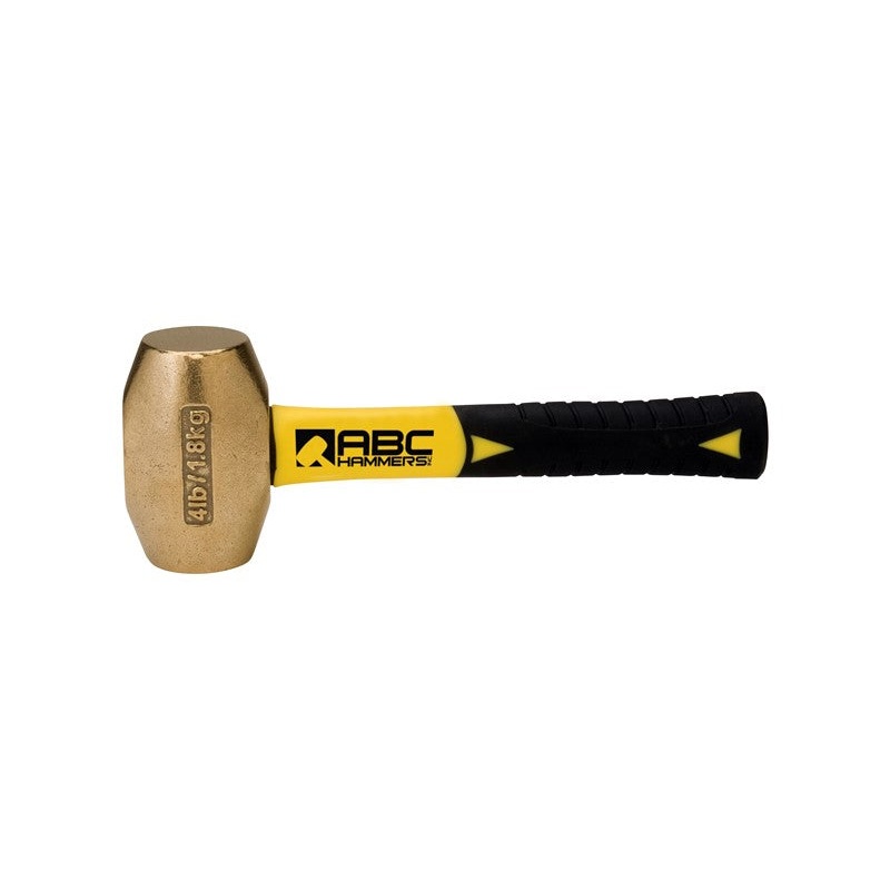 ABC Hammers 4 lbs Brass Hammer with 8 in Fiberglass Handle – ABC ABC4BFS