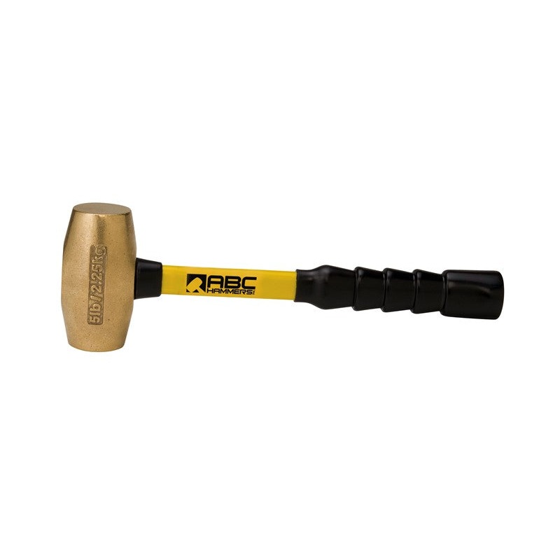 ABC Hammers 5 lbs Brass Hammer with 12 in Fiberglass Handle – ABC ABC5BFB