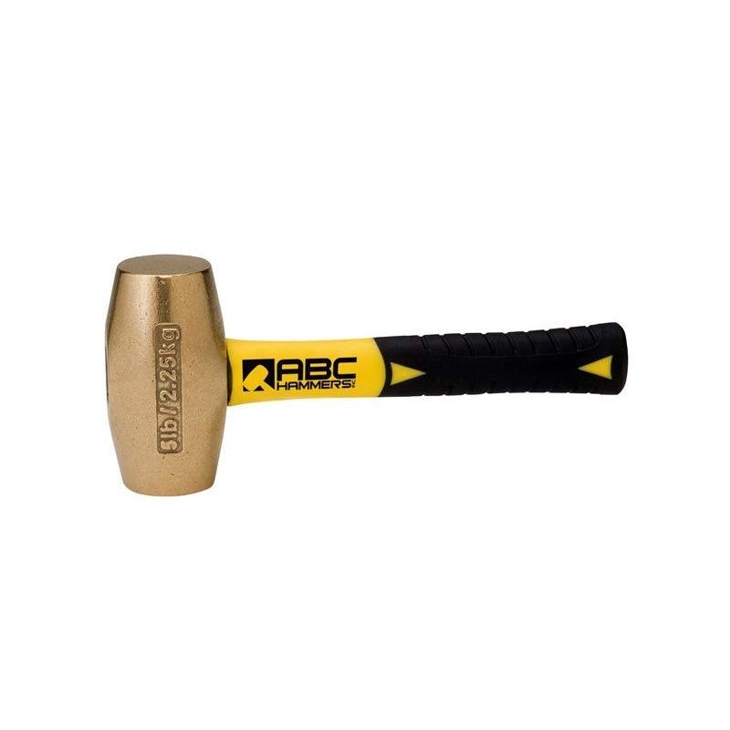 ABC Hammers 5 lbs Brass Hammer with 8 in Fiberglass Handle – ABC ABC5BFS