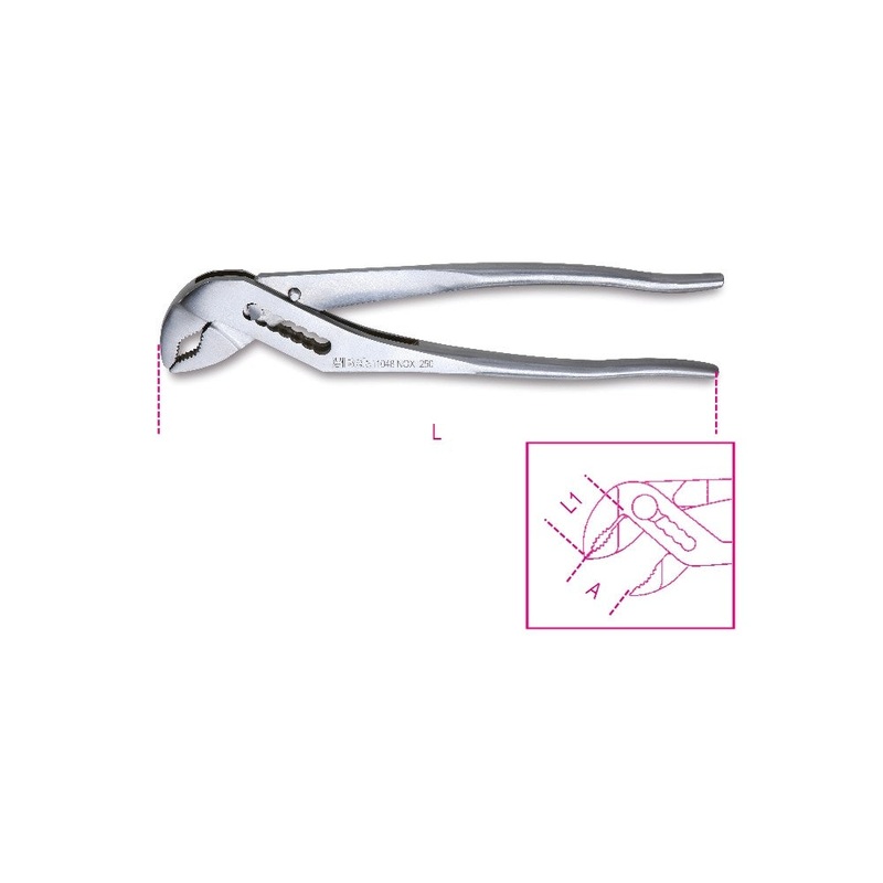 Beta Tools (Article# 1048INOX) Slip Joint Plier with Boxed Joints, INOX Stainless Steel – BT 10480325