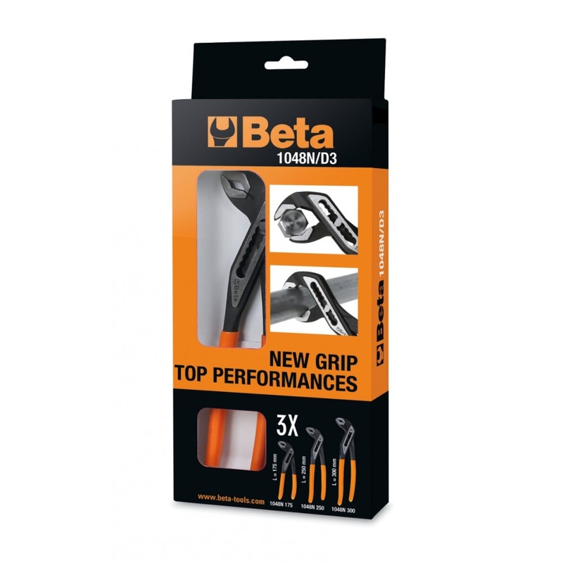 Beta Tools (Article# 1048N/D3) Set of 3 Slip Joint Pliers – 175, 250, 300mm – BT 10480923