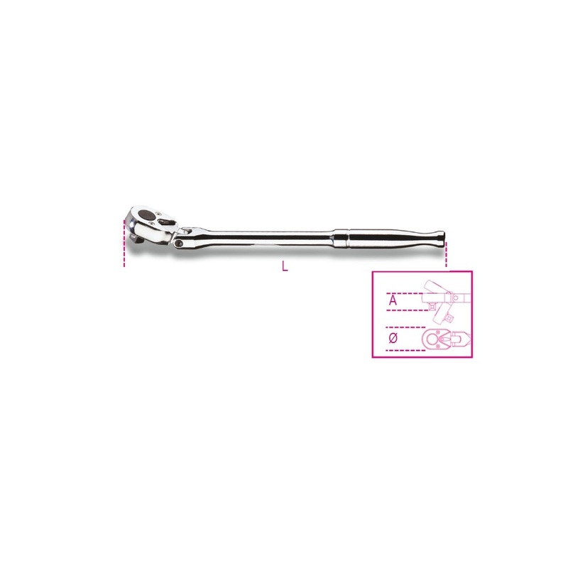 Beta Tools (Article# 910M/56) 3/8 in Drive Reversible Swivel Ratchet with Metal Handle – BT 9100887