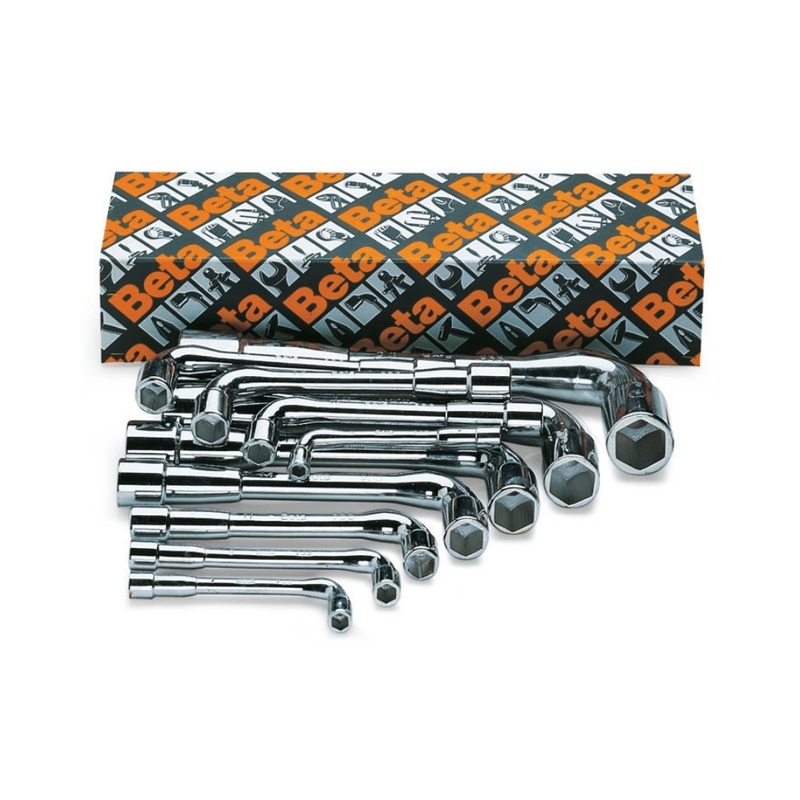 Beta Tools (Article# 933/S11) Set of 11 Double End Socket Wrenches, Bright Chrome-Plated – BT 9330080