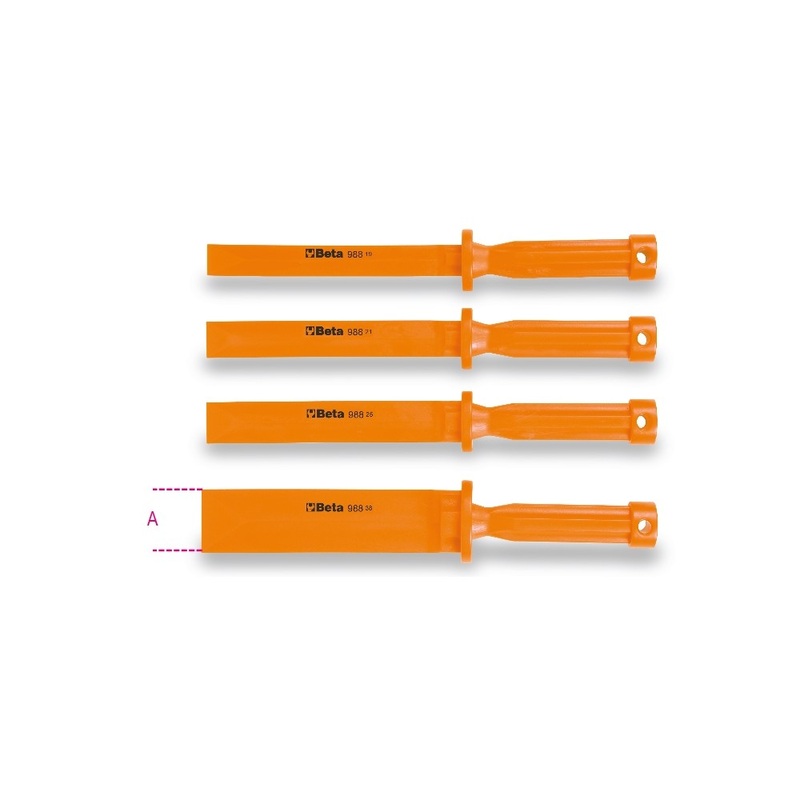 Beta Tools (Article# 988/K4) Set of 4 Scratchproof Plastic Flat Chisels 19, 21, 25, 38mm – BT 9880104