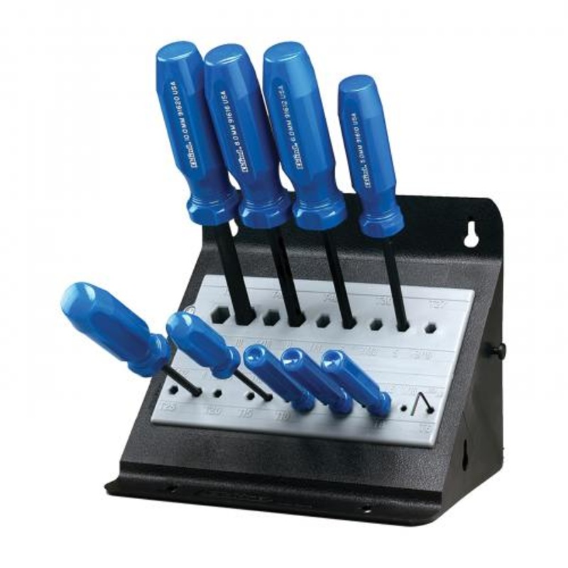 Eklind Set of 10 SD Series Ball End Hexagon Screwdriver 1.3 – 10mm with Stand – EK 90611 Screwdriver Set