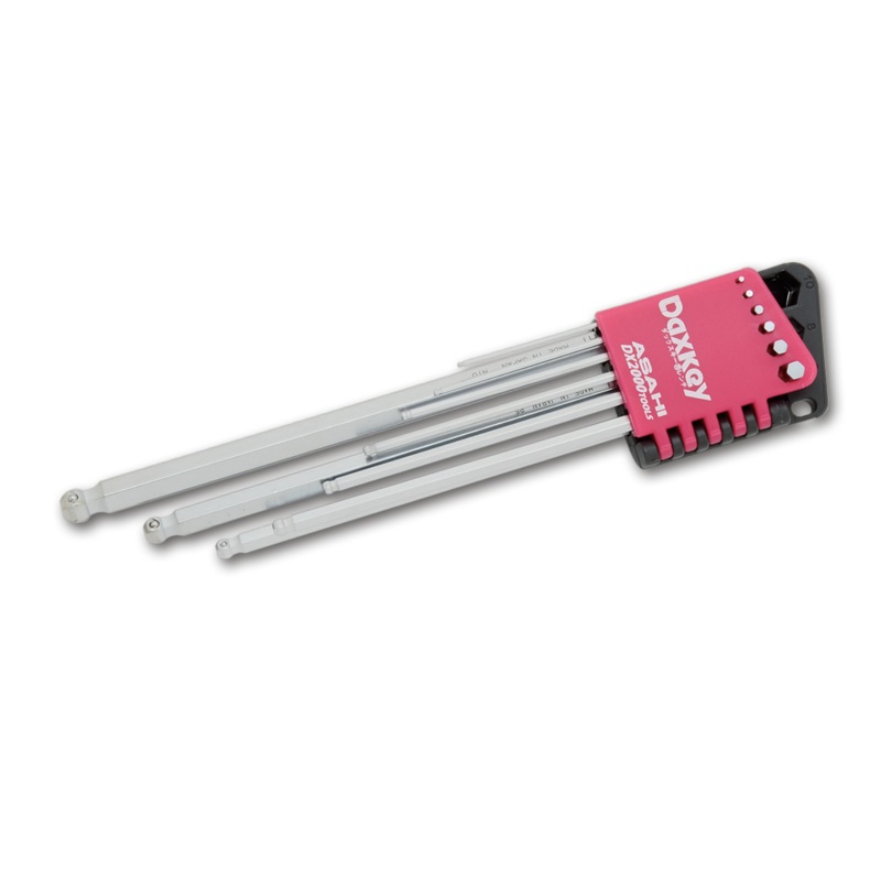 ASAHI DAXKEY Wrenches Bent on Edges, Half-Length Ended Hex Key Set 9 Pcs, 1.5-10mm – DVS0910