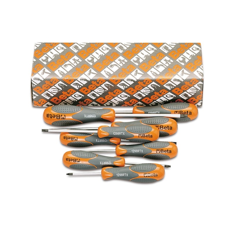 Beta Tools (Article# 1298RTX/S8) Set of 8 Screwdrivers for Tamper Resistant Torx Head Screws – BT 12980308