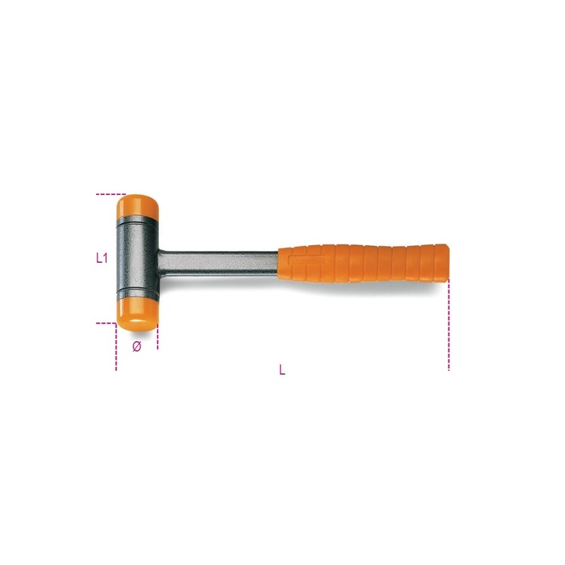Beta Tools (Article# 1392 40) 40mm Dead-Blow Hammer with Interchangeable Plastic Faces and Steel Shaft – BT 13920040