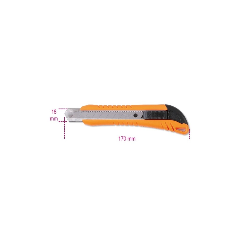 Beta Tools (Article# 1771) Utility Knife, 18mm, Supplied with 3 Blades – BT 17710000