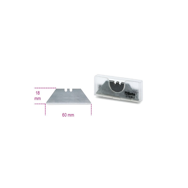 Beta Tools (Article# 1772RL/2) Set of 10 Long Trapezoidal Spare Blades for Utility Knife – BT 17720017