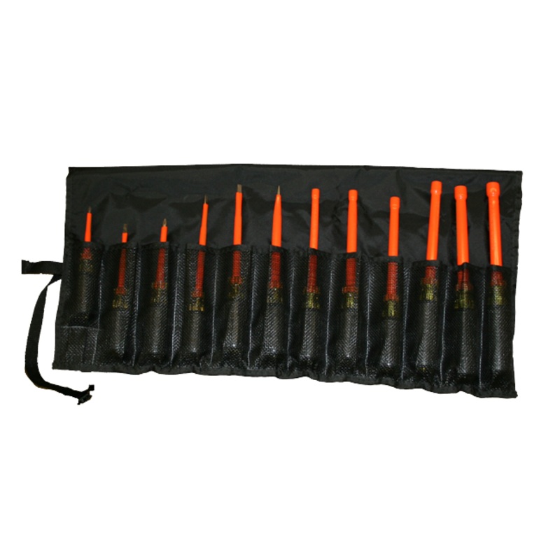 CEMENTEX Insulated 12 Piece Cushion Grip Nutdriver / Screwdriver Roll Set – TR-12NDSD