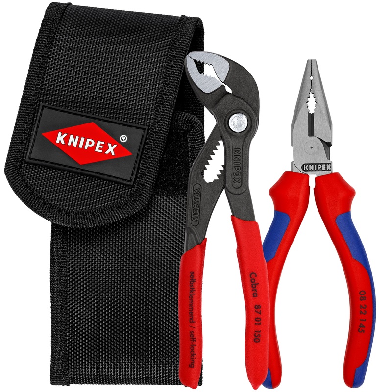 Knipex 2 Pc Mini Pliers in Belt Pouch – Cobra and Needle-Nose – 00 20 72 V06 Pliers Set