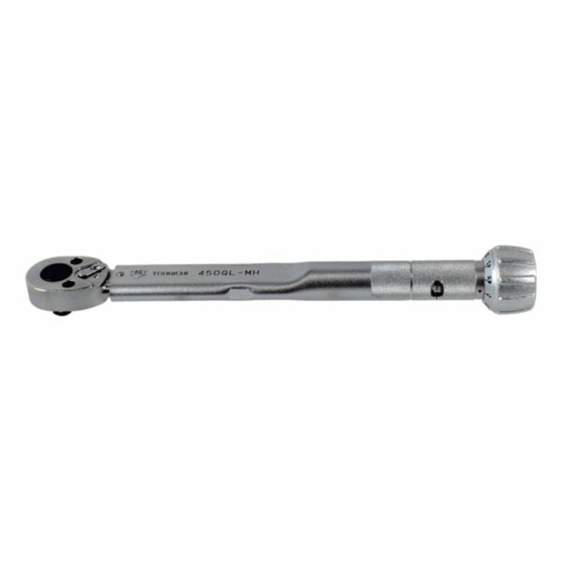 Tohnichi 450QL-MH TORQUE WRENCH Ratchet Head Type Adjustable Torque Wrench with Metal Handle, 100-500, 5kgf.cm, 3/8 Square Drive Torque Wrench Head