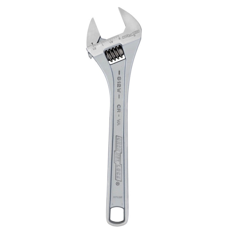Channellock Chrome Adjustable Wrench, 12 in – CL 812W Adjustable Wrench
