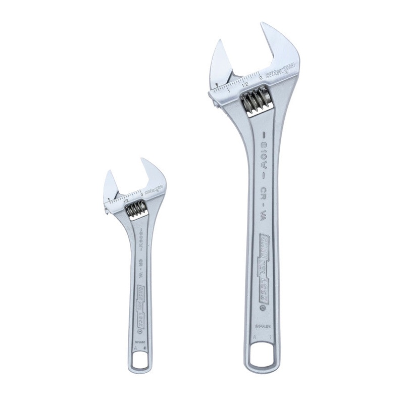 Channellock Set of 2 Chrome Adjustable Wrenches, 6, 10 in – CL WS-2 Adjustable Wrench Set