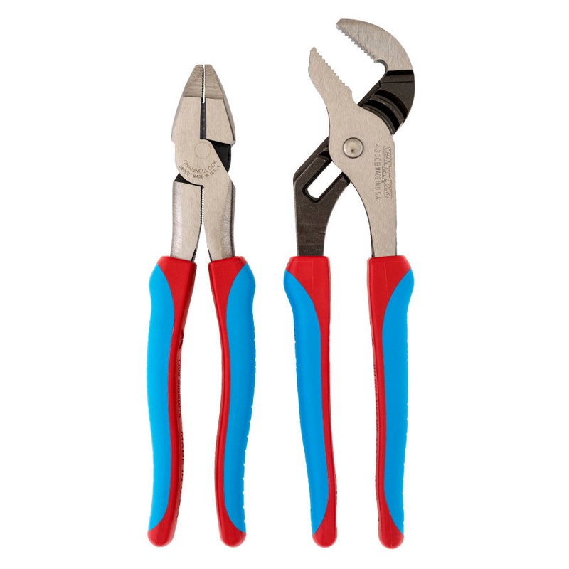 Channellock Set of 2 Code Blue Linemen’s, Tongue and Groove Pliers – CL GS-10CB Plier Set