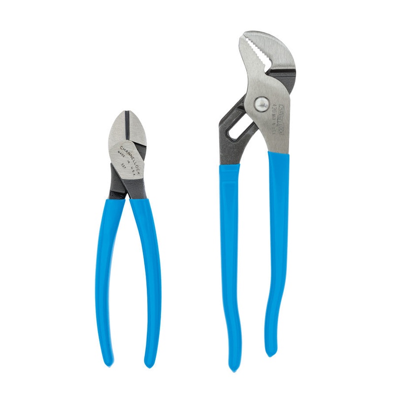 Channellock Set of 2 General Pliers with Cutter, Tongue and Groove – CL GS-2 Plier Set
