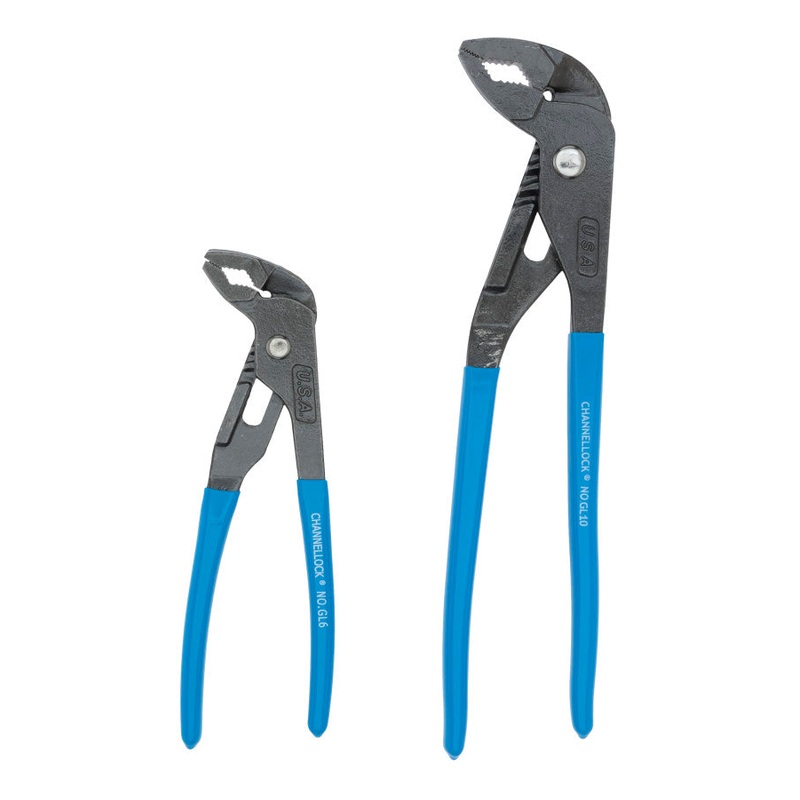 Channellock Set of 2 Griplock Tongue and Groove Pliers, 6.5 in, 9.5 in – CL GLS-2 Plier Set