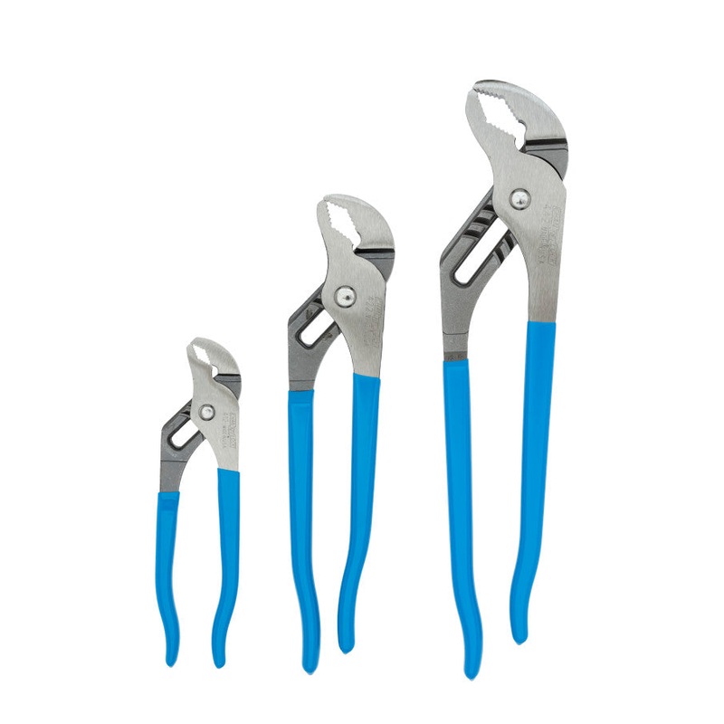 Channellock Set of 3 V-Jaw Tongue and Groove Pliers, 6.5, 9.5, 12 in – CL VJ-3 Plier Set