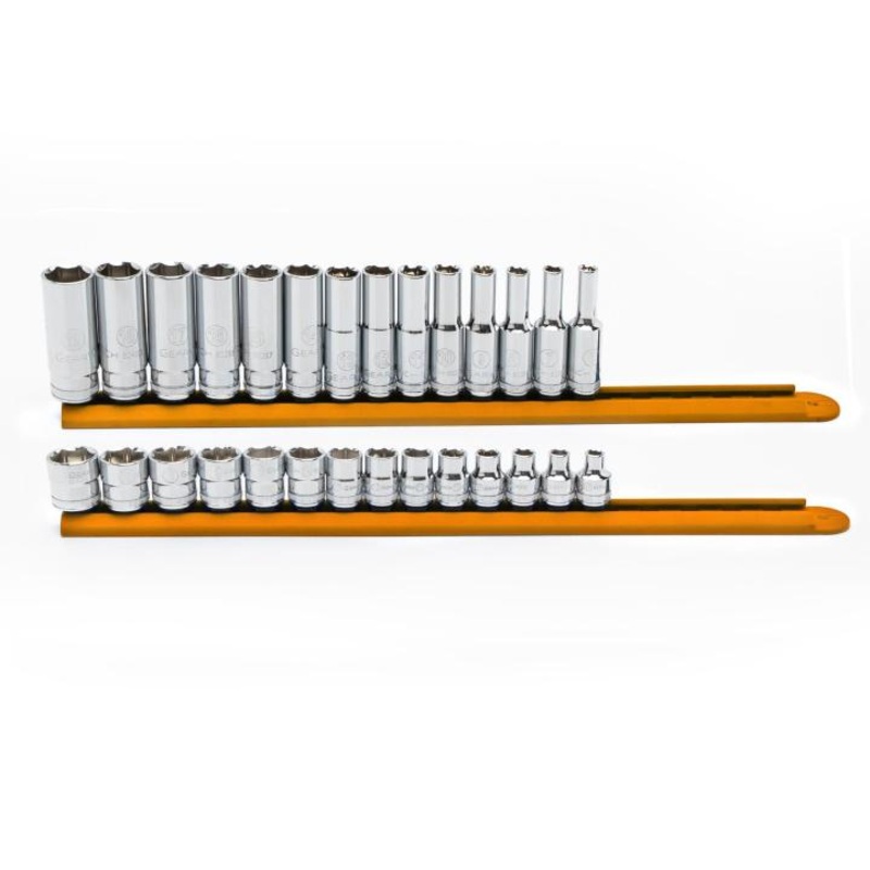 GEARWRENCH Set of 28 3/8 in Drive 6-Point Standard, Deep Sockets – GW 86540 Socket Set