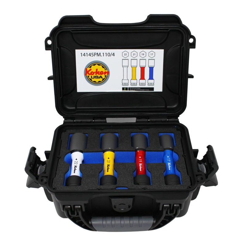 Ko-ken Tools 1/2 Sq.Dr Wheel Nut Socket Set In Hard Case, 4 Piece