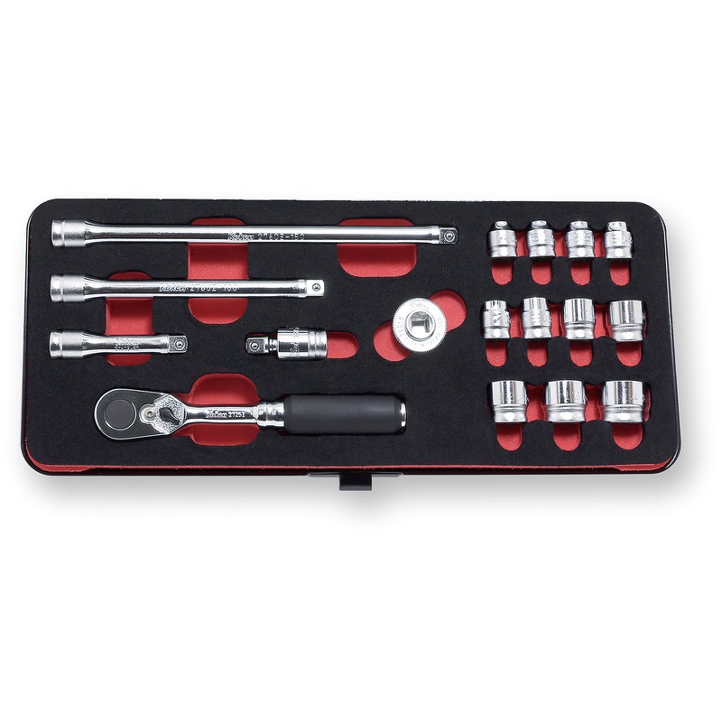 Ko-ken Tools 1/4 Sq. Dr. 17 Piece Z-Series 72 Tooth Ratchet 6-Point Metric Socket set 4-14mm