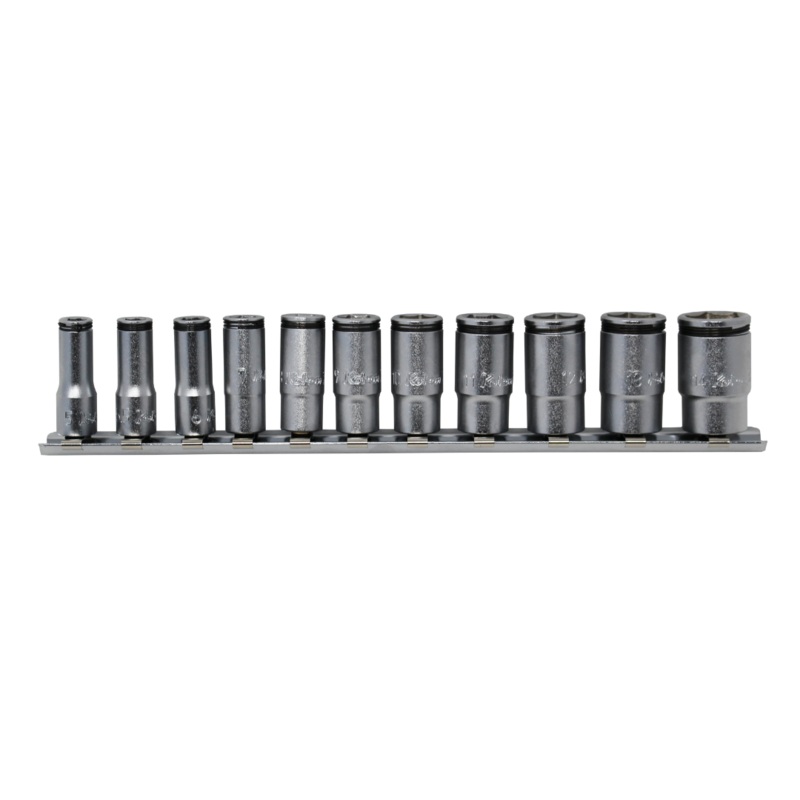 Ko-ken Tools 1/4 Sq. Dr. Semi-Deep NUT GRIP Socket Set 5-14mm – 11 pieces