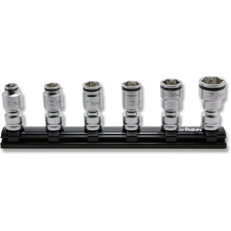 Ko-ken Tools 3/8 Sq. Dr. 6 piece Z-series 6-Point Universal Metric NUT GRIP Socket Set