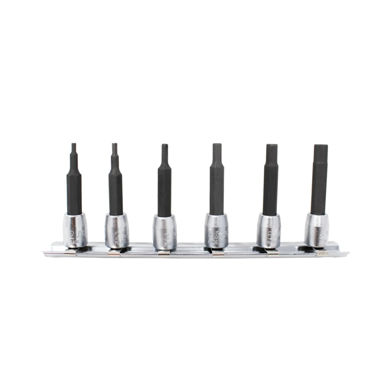 Ko-ken Tools 6 piece 1/4 Sq. Drive 50mm Hex Bit Socket Set 2-6mm