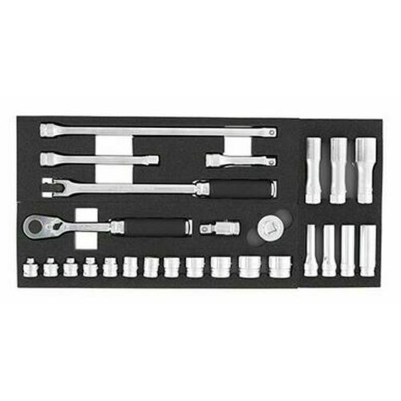 Ko-ken Tools Z-Series 3/8 Sq.Dr. Socket Set w/ 72 Tooth Ratchet, 26 pcs.