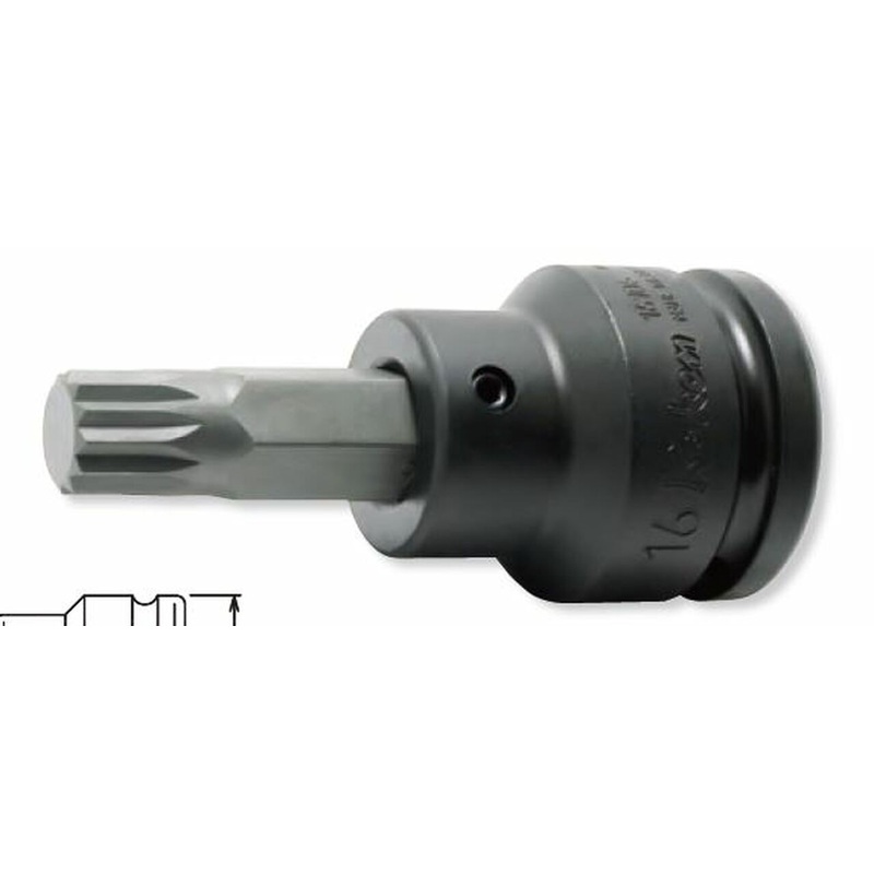 Ko-ken Tools 3/4 Sq. Dr. Bit Socket XZN M16 Triple Square Length 76mm